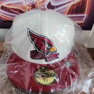 New Era Arizona Cardinals 2022 Sideline NFL Cream 59FIFTY Fitted Hat Size 7 7/8